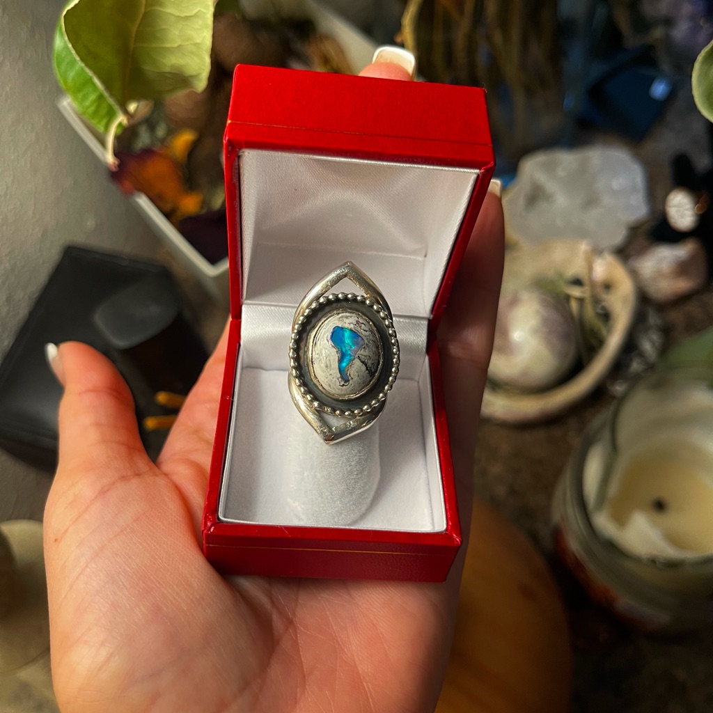 Mexican Galaxy Opal Ring